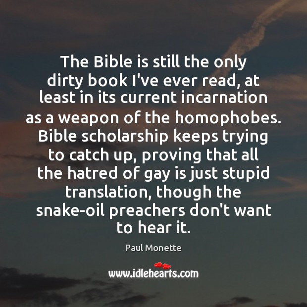 The Bible is still the only dirty book I’ve ever read, at Image