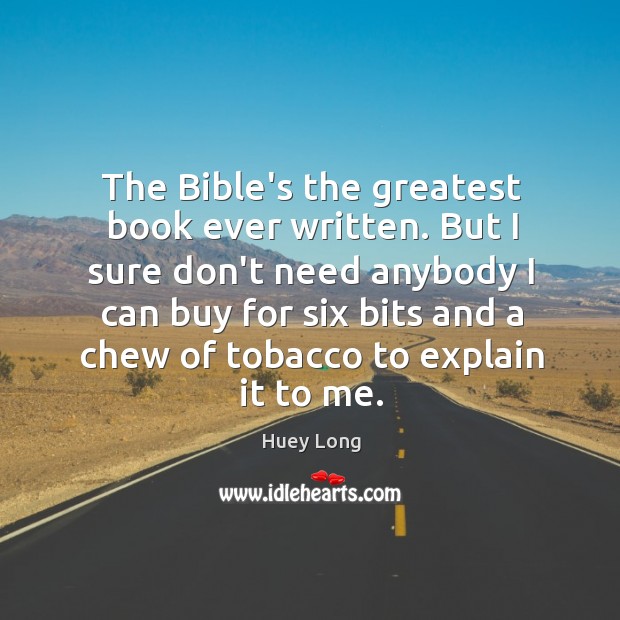 The Bible’s the greatest book ever written. But I sure don’t need Image