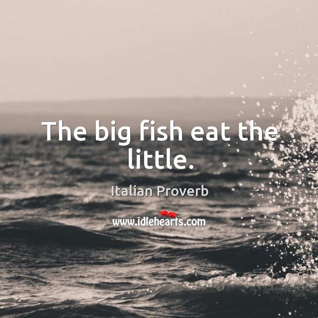 The big fish eat the little. Image