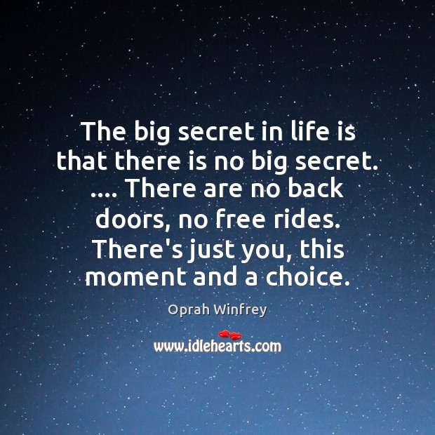 The big secret in life is that there is no big secret. …. Image