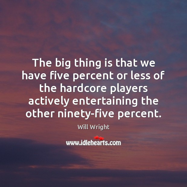 The big thing is that we have five percent or less of Will Wright Picture Quote