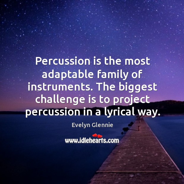 The biggest challenge is to project percussion in a lyrical way. Image