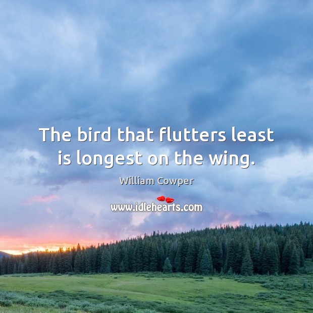 The bird that flutters least is longest on the wing. Image