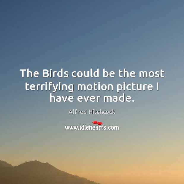The Birds could be the most terrifying motion picture I have ever made. Image