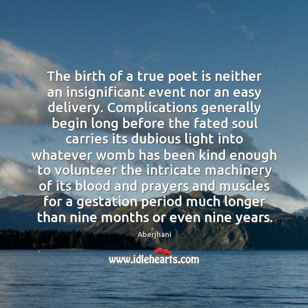 The birth of a true poet is neither an insignificant event nor Aberjhani Picture Quote