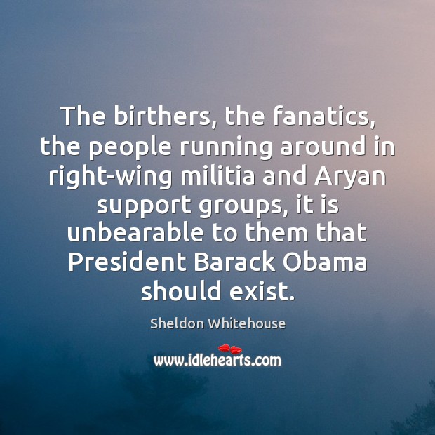 The birthers, the fanatics, the people running around in right-wing militia and Image