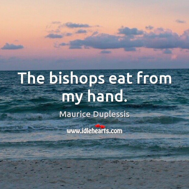 The bishops eat from my hand. Image