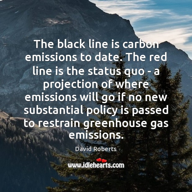 The black line is carbon emissions to date. The red line is Image