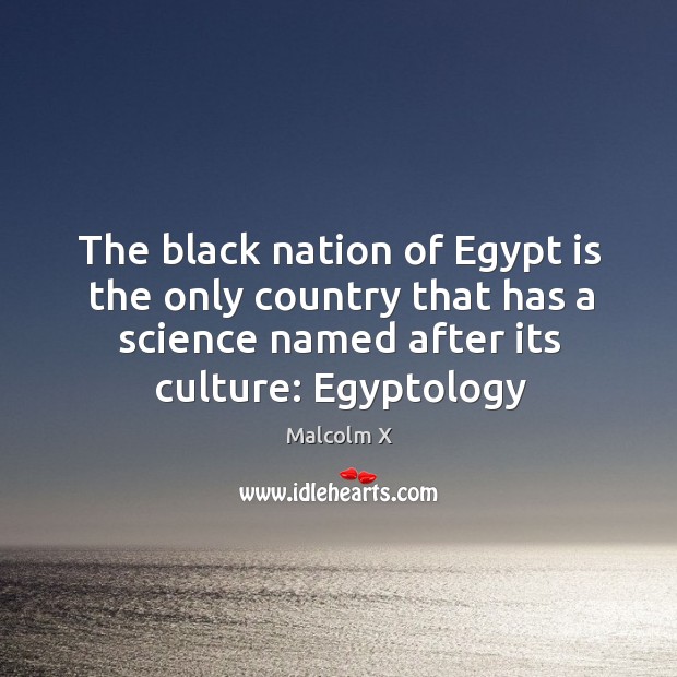 The black nation of Egypt is the only country that has a Malcolm X Picture Quote