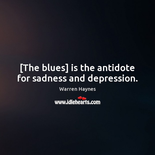 [The blues] is the antidote for sadness and depression. Warren Haynes Picture Quote