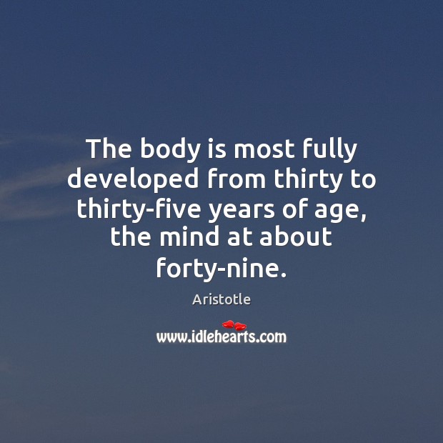 The body is most fully developed from thirty to thirty-five years of Image