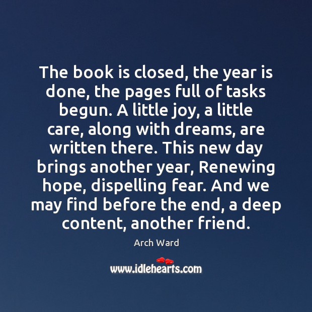 The book is closed, the year is done, the pages full of Image