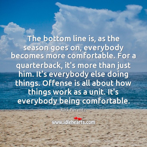 The bottom line is, as the season goes on, everybody becomes more Kirk Ferentz Picture Quote