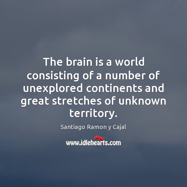 The brain is a world consisting of a number of unexplored continents Santiago Ramon y Cajal Picture Quote