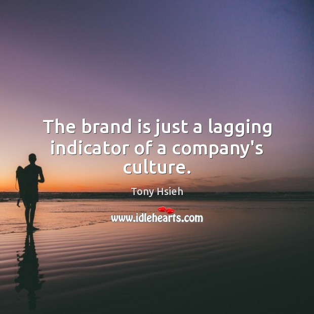 The brand is just a lagging indicator of a company’s culture. Tony Hsieh Picture Quote