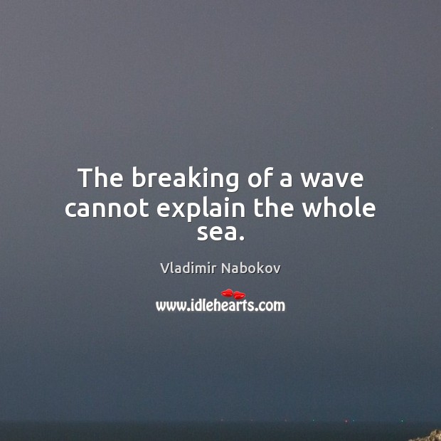 The breaking of a wave cannot explain the whole sea. Vladimir Nabokov Picture Quote