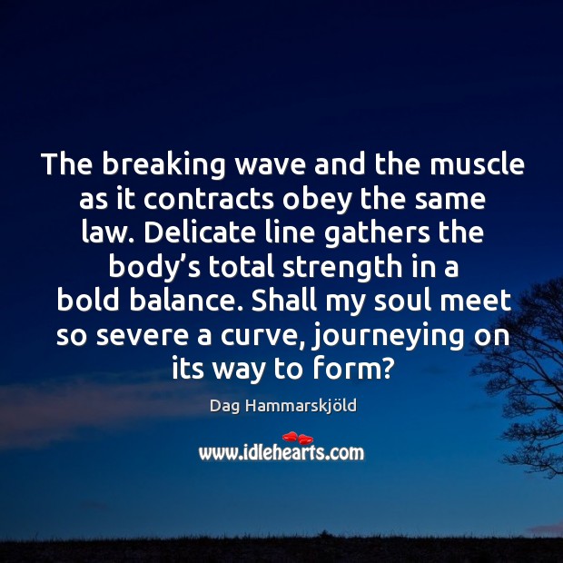 The breaking wave and the muscle as it contracts obey the same law. Image