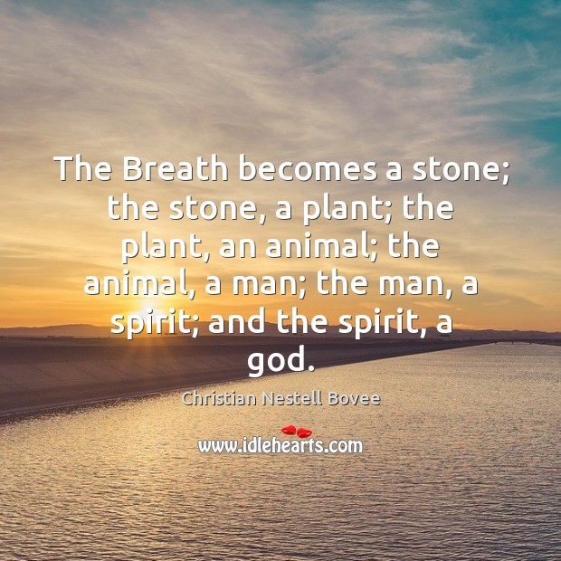 The Breath becomes a stone; the stone, a plant; the plant, an Image