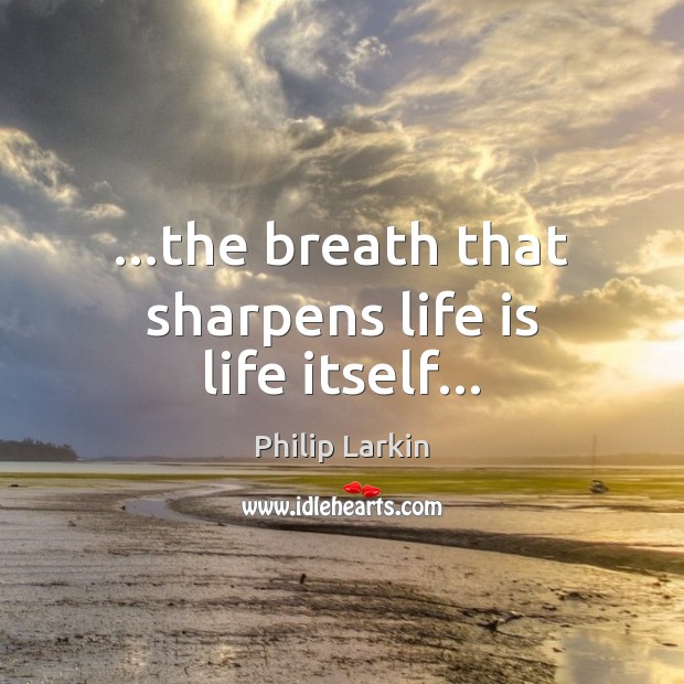 …the breath that sharpens life is life itself… Image