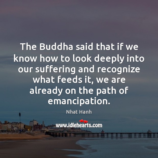 The Buddha said that if we know how to look deeply into Image