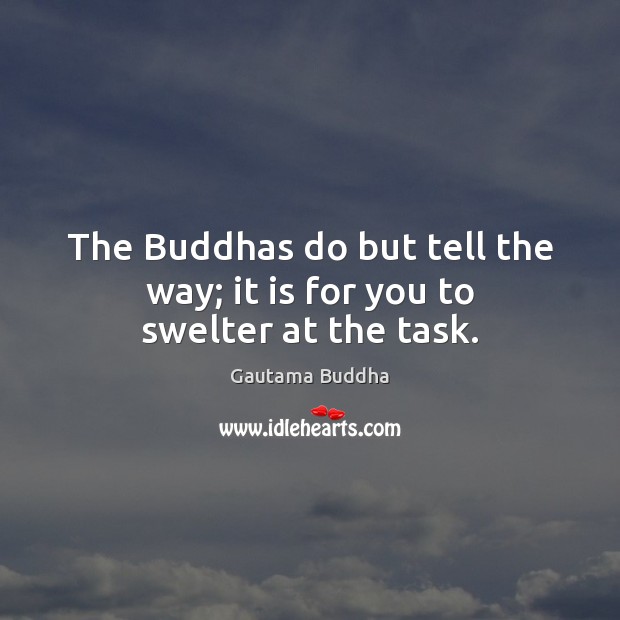 The Buddhas do but tell the way; it is for you to swelter at the task. Gautama Buddha Picture Quote