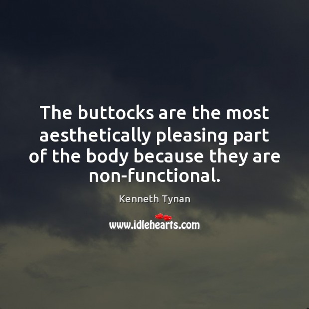 The buttocks are the most aesthetically pleasing part of the body because Kenneth Tynan Picture Quote