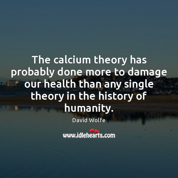 The calcium theory has probably done more to damage our health than David Wolfe Picture Quote