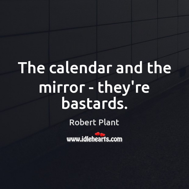The calendar and the mirror – they’re bastards. Robert Plant Picture Quote