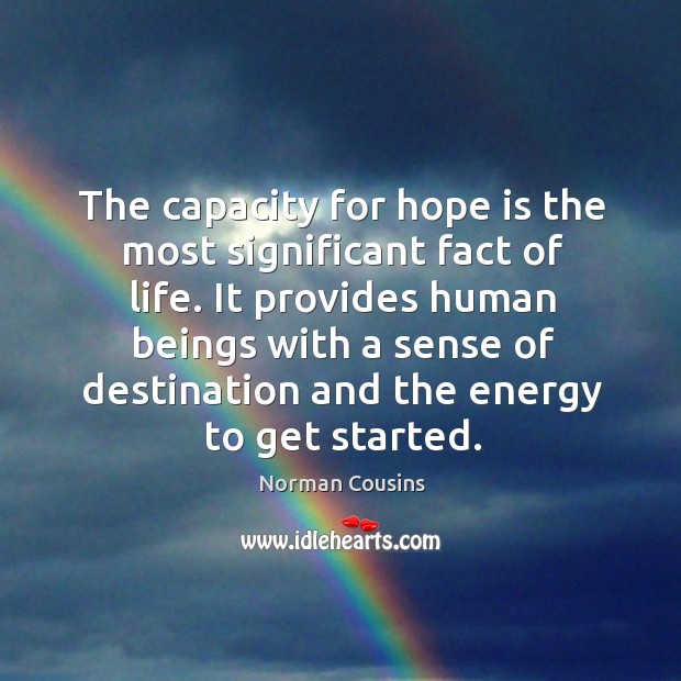 The capacity for hope is the most significant fact of life. It provides human beings with a Hope Quotes Image