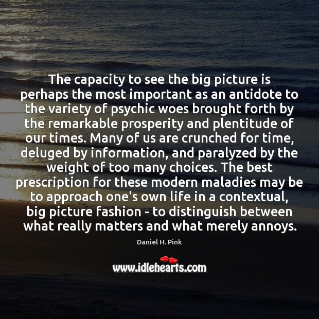 The capacity to see the big picture is perhaps the most important Image
