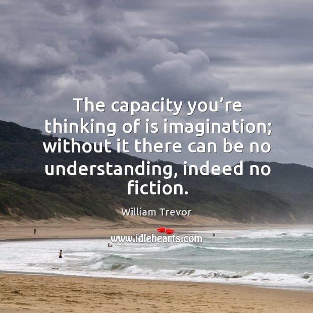 The capacity you’re thinking of is imagination; without it there can be no understanding, indeed no fiction. Image