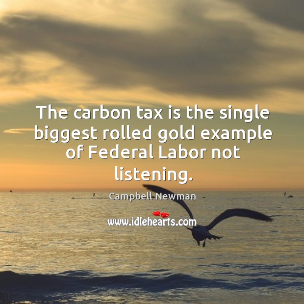 The carbon tax is the single biggest rolled gold example of federal labor not listening. Tax Quotes Image