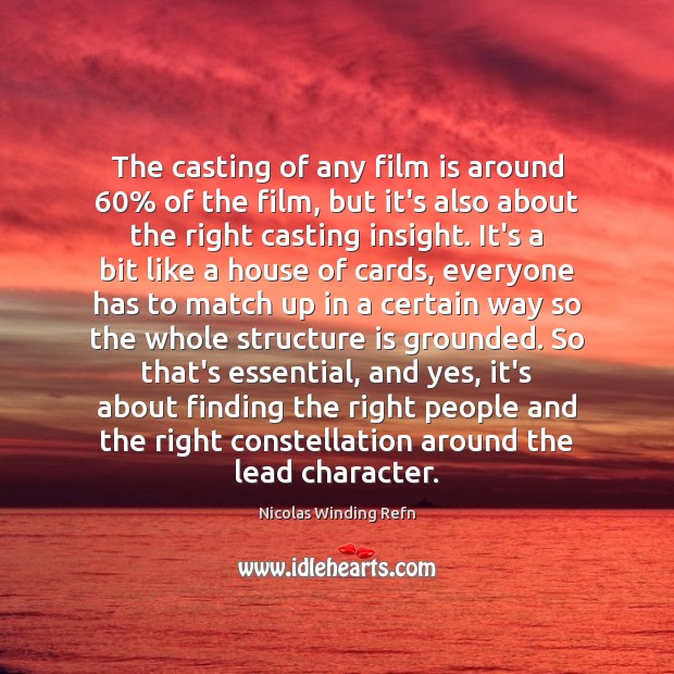 The casting of any film is around 60% of the film, but it’s Image