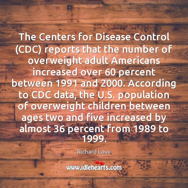 The Centers for Disease Control (CDC) reports that the number of overweight Image