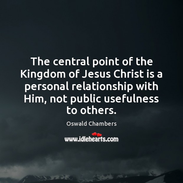 The central point of the Kingdom of Jesus Christ is a personal Image