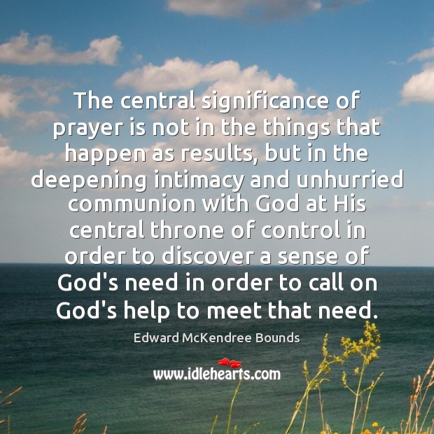 The central significance of prayer is not in the things that happen Prayer Quotes Image