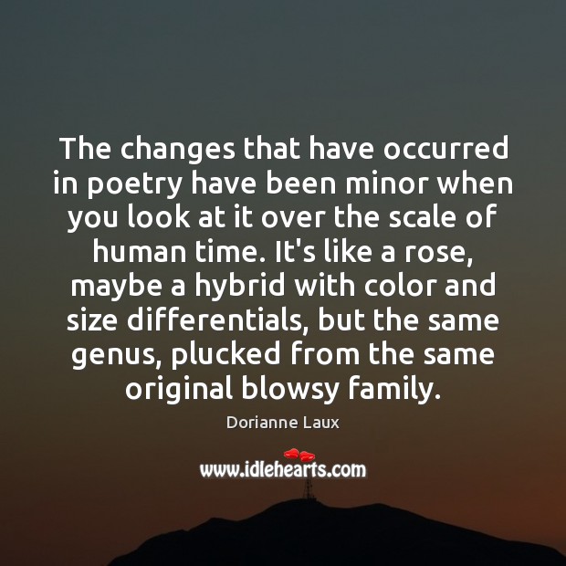 The changes that have occurred in poetry have been minor when you Dorianne Laux Picture Quote
