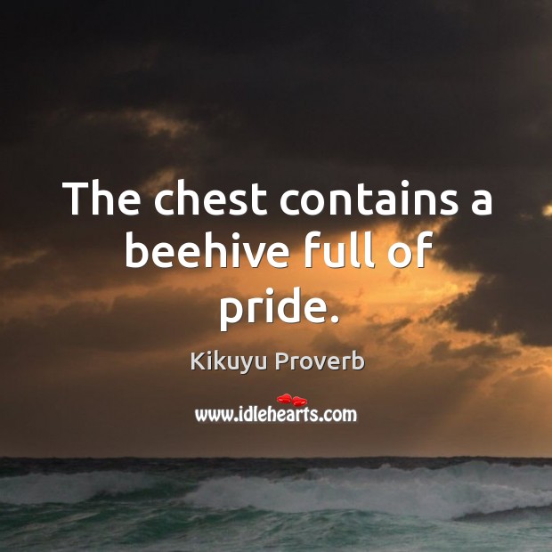 The chest contains a beehive full of pride. Kikuyu Proverbs Image