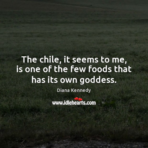 The chile, it seems to me, is one of the few foods that has its own Goddess. 