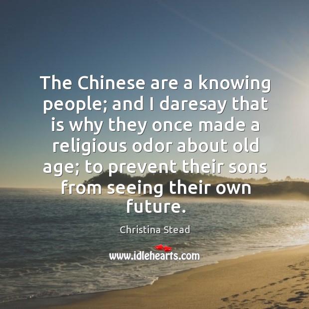 The Chinese are a knowing people; and I daresay that is why Image