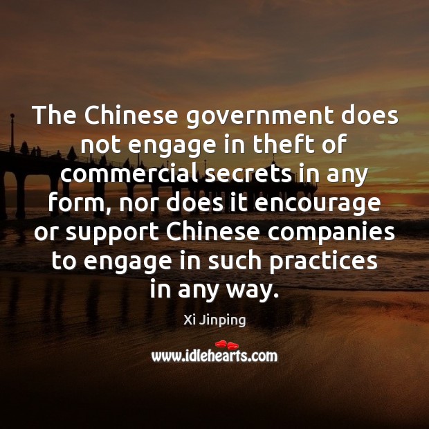 The Chinese government does not engage in theft of commercial secrets in Image