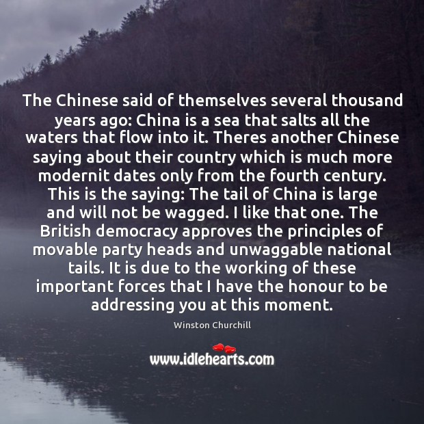 The Chinese said of themselves several thousand years ago: China is a Sea Quotes Image