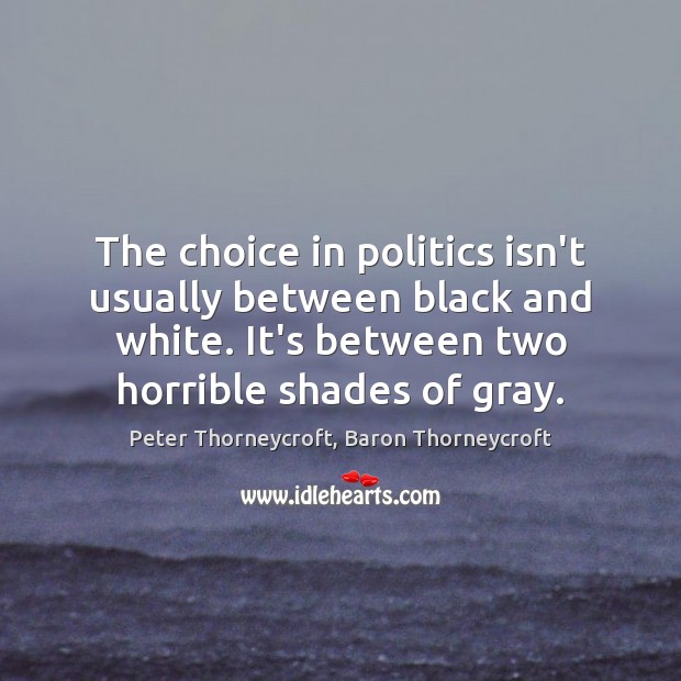 The choice in politics isn’t usually between black and white. It’s between Image