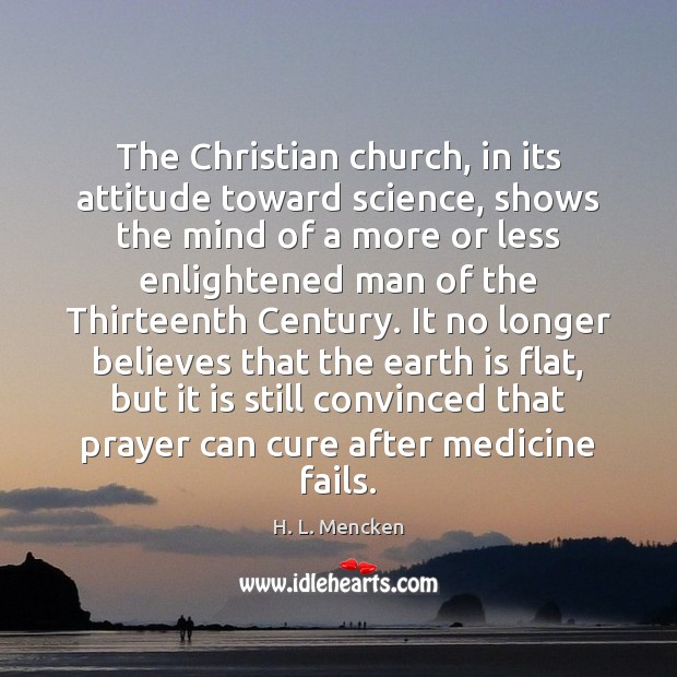 The Christian church, in its attitude toward science, shows the mind of Image