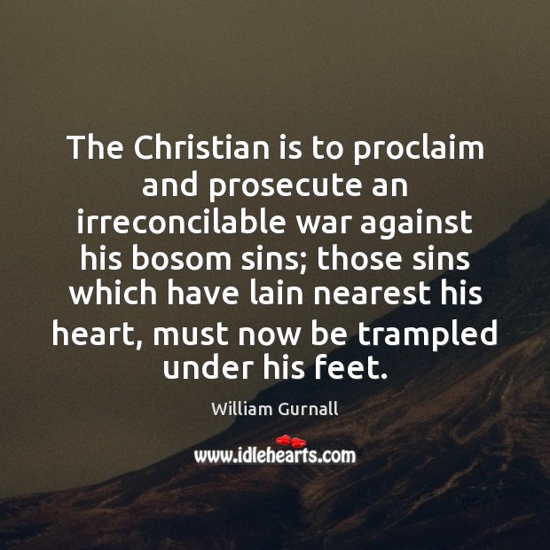 The Christian is to proclaim and prosecute an irreconcilable war against his Image