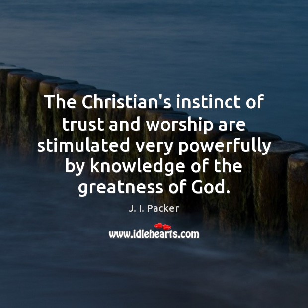 The Christian’s instinct of trust and worship are stimulated very powerfully by J. I. Packer Picture Quote