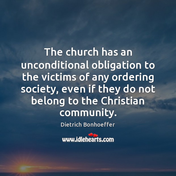 The church has an unconditional obligation to the victims of any ordering Image