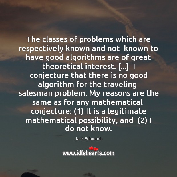 The classes of problems which are respectively known and not  known to Image