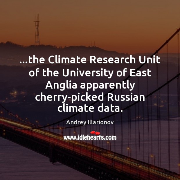 …the Climate Research Unit of the University of East Anglia apparently cherry-picked Image
