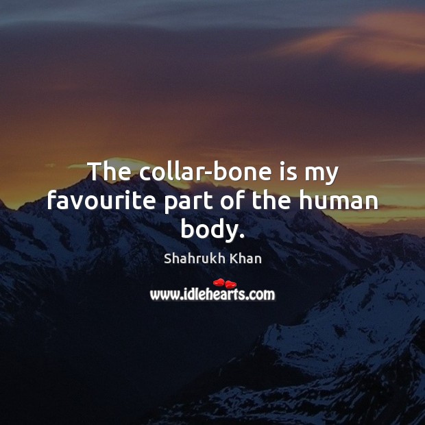 The collar-bone is my favourite part of the human body. Shahrukh Khan Picture Quote